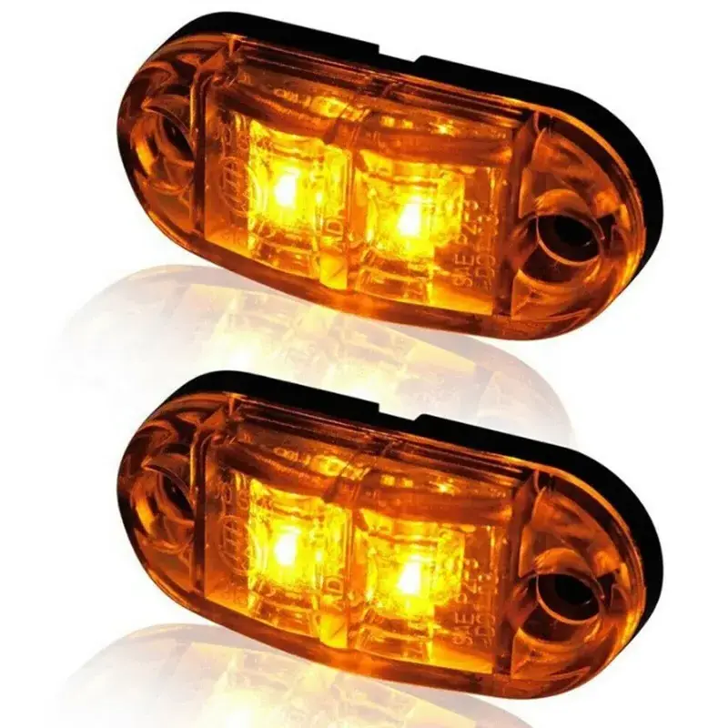 Factory wholesale 2835SMDRed yellow blue green white Universal 12V / 24V 2 LED Side Marker Light Lamp For Cars Truck Trailer