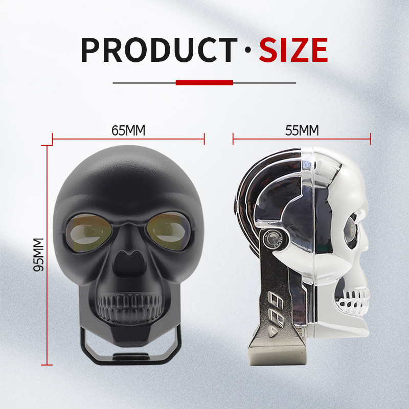 Unique design 60W High Power Universal Car Skull Style Spotlight for Motorcycle Car Waterproof Motoheadlight