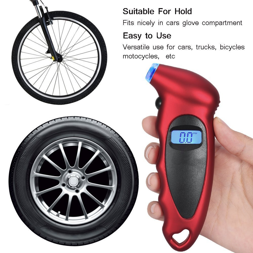 OEM Car Tires Accessorles Bike LCD Light Digital Tire Pressure Gauge ABS Digital Air Tire Pressure Gauge