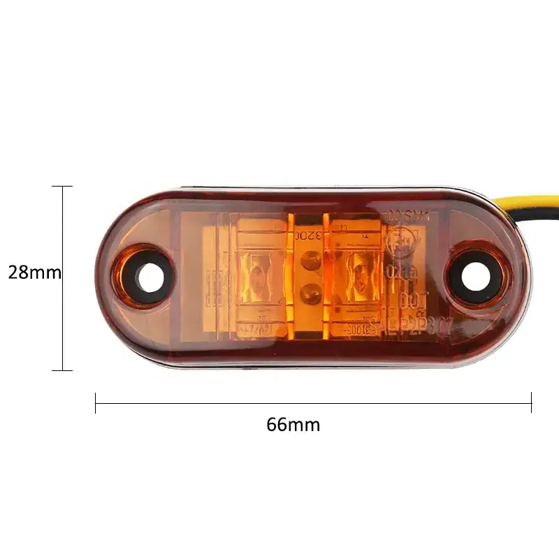 Factory wholesale 2835SMDRed yellow blue green white Universal 12V / 24V 2 LED Side Marker Light Lamp For Cars Truck Trailer