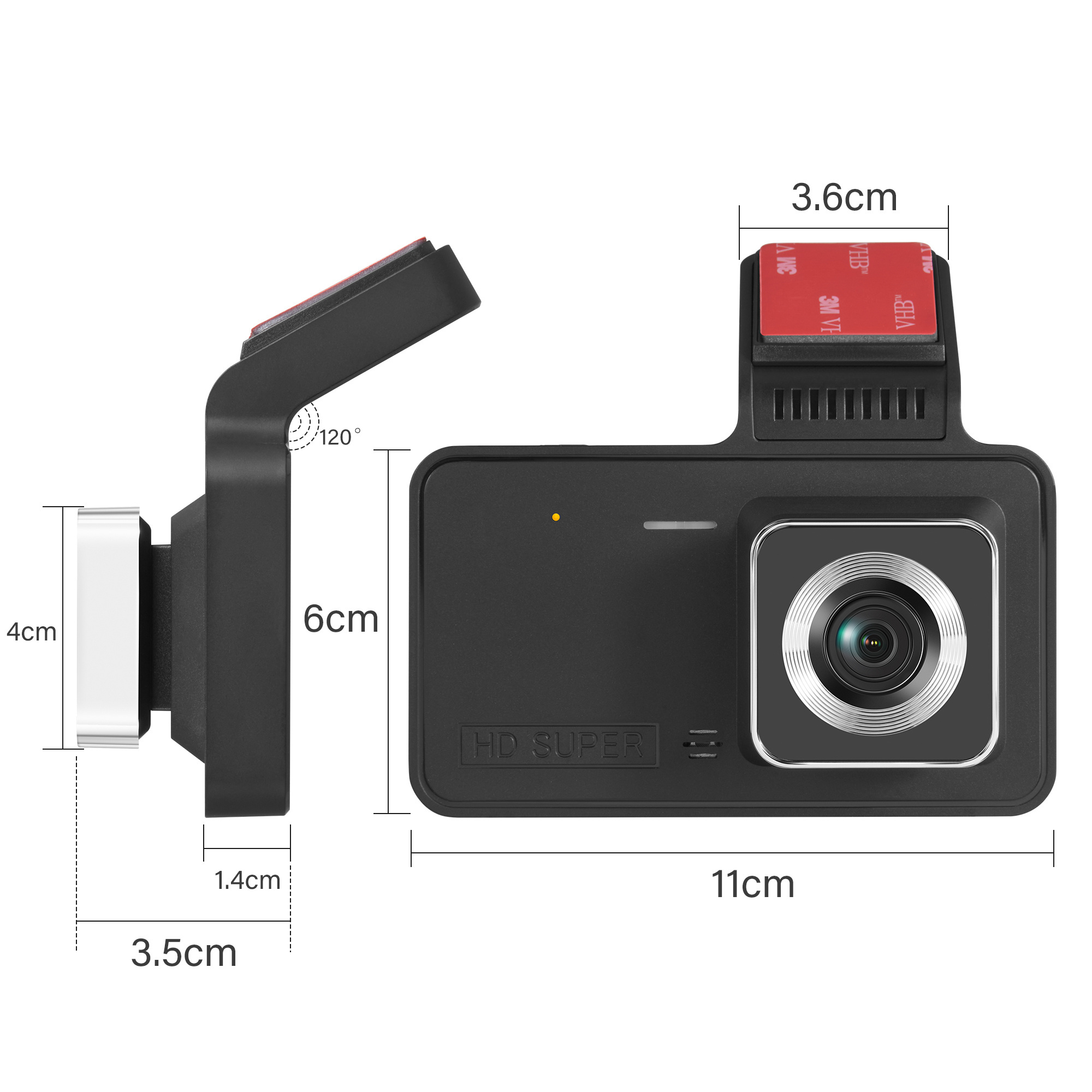 4.0In Dash Cam Car DVR 24H HD 1080P Dash Camera Dual Lens Video Recorder 1080P Black Box Cycle Dashcam Mirror Driving Recorder