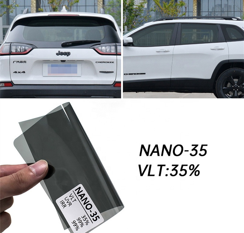 Black Window Tint Film Automotive Nano Ceramic Window Film High Clear Windshield Film Anti Glare 2PLY