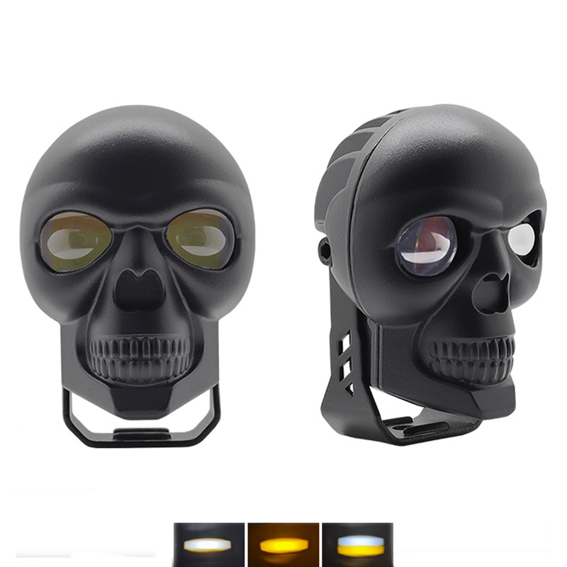 Unique design 60W High Power Universal Car Skull Style Spotlight for Motorcycle Car Waterproof Motoheadlight