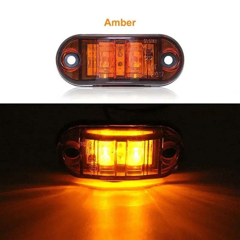 Factory wholesale 2835SMDRed yellow blue green white Universal 12V / 24V 2 LED Side Marker Light Lamp For Cars Truck Trailer