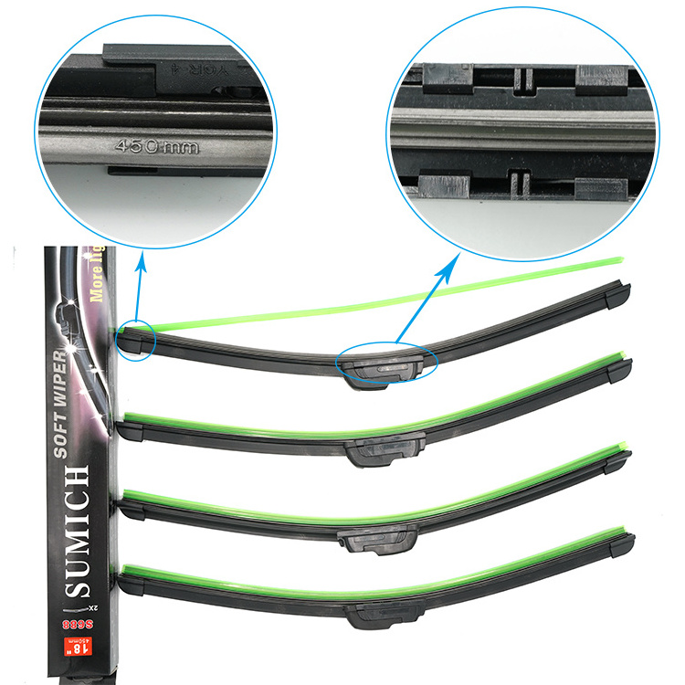 Car rubber hybrid arm windshield wiper blade display universal multi silicone windscreen blades wipers for cars