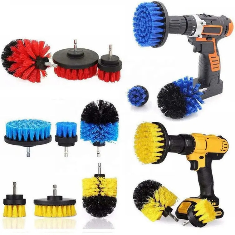 Car Detailing Brush Hot Sales 8 Pcs Set Auto Washing Drill Cleaning Brush Set Car Cleaning Tools Kit