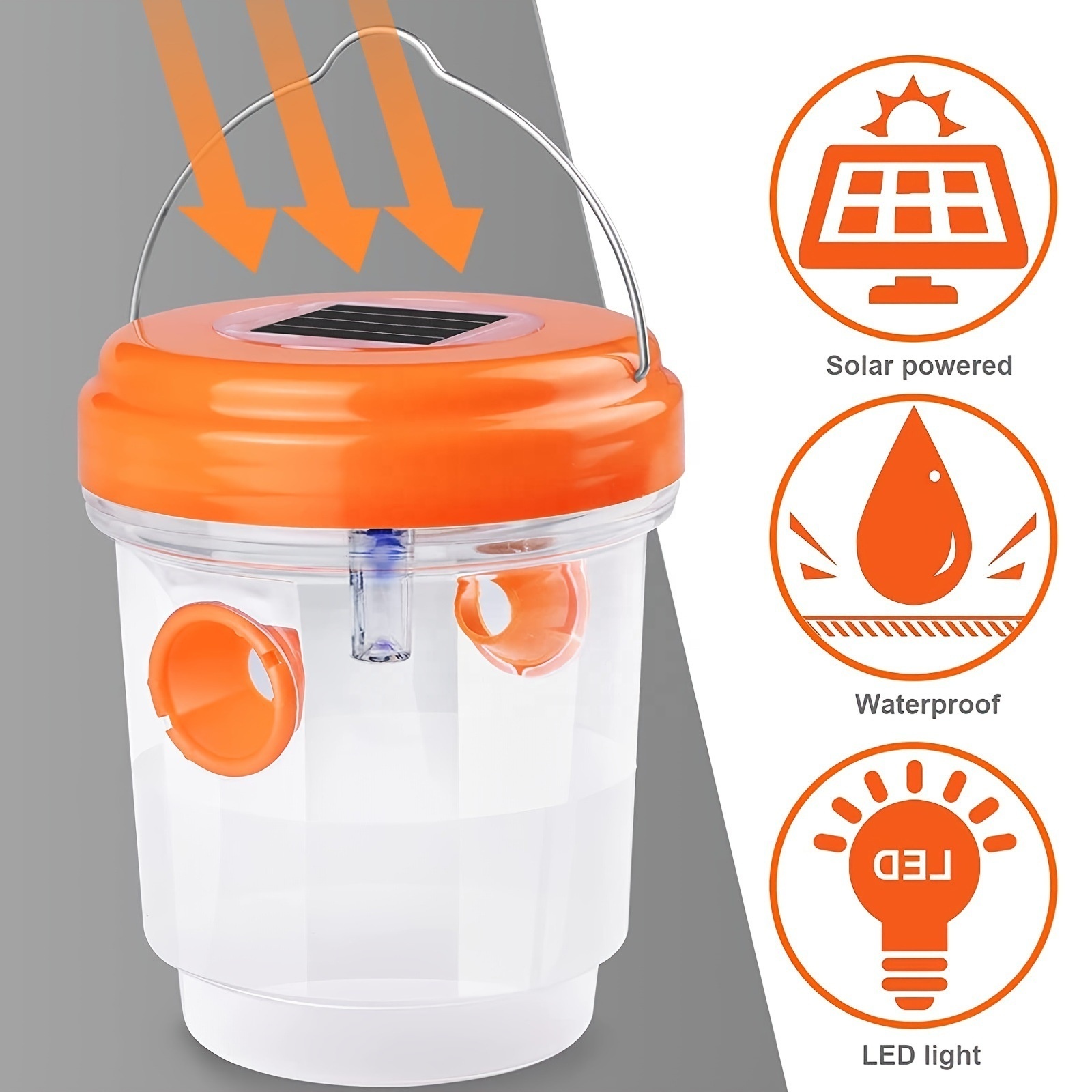 1PCS BEE Trap Outdoor - Solar Powered Wasp Killer - Effective Hornet Trap for Hornets, Insects,Fruit Fly Trap