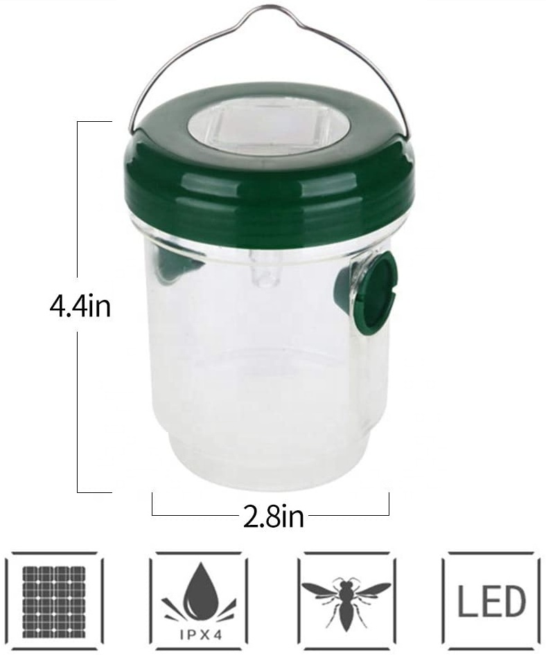 1PCS BEE Trap Outdoor - Solar Powered Wasp Killer - Effective Hornet Trap for Hornets, Insects,Fruit Fly Trap