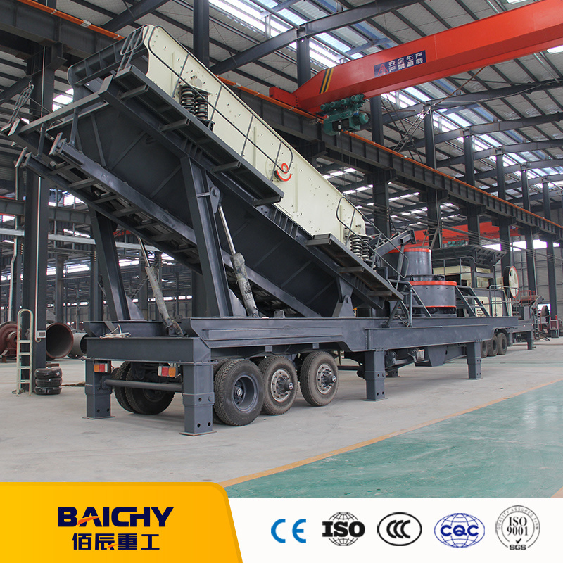 Portable Gravel Crushing Plant, Mobile Stone Crusher, Mobile VSI Sand Making Machine With Vibrating Screen