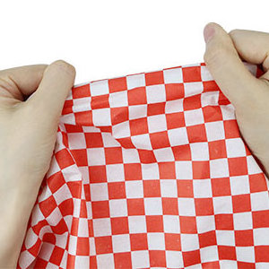 12 * 12 Inch, Food Basket Liners for Sandwiches, Burgers, Checkered Deli Wrap Wax Paper Sheets Red