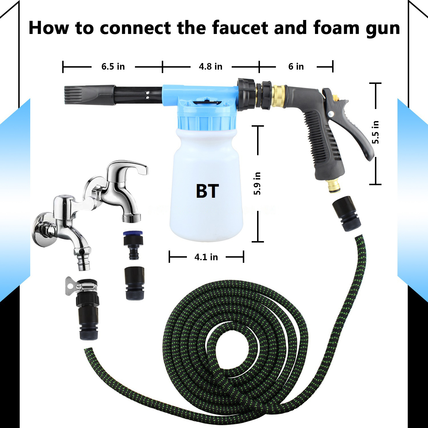 Foam Gun Low Pressure Connect With Regular Hose