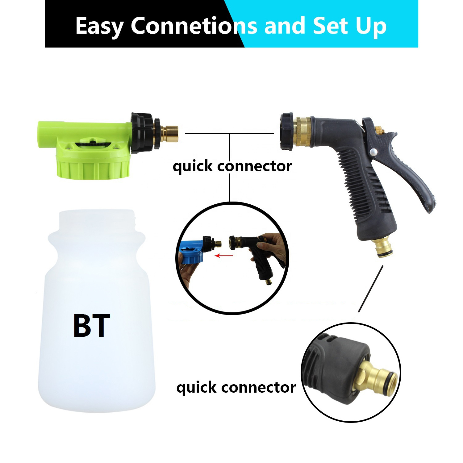 Foam Gun Low Pressure Connect With Regular Hose