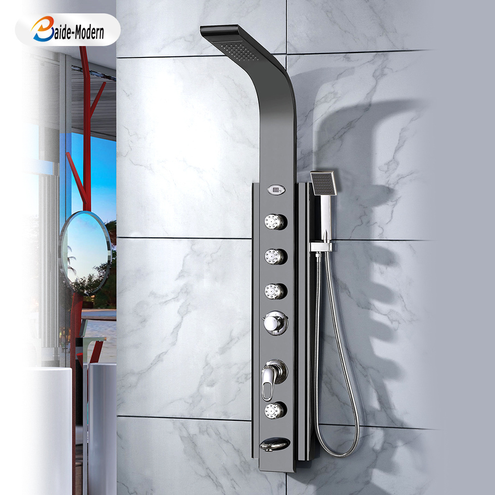 Family Hotel Bathroom Shower Room Wall Mounted 304 Stainless steel Shower Panel System Massage Shower Panels