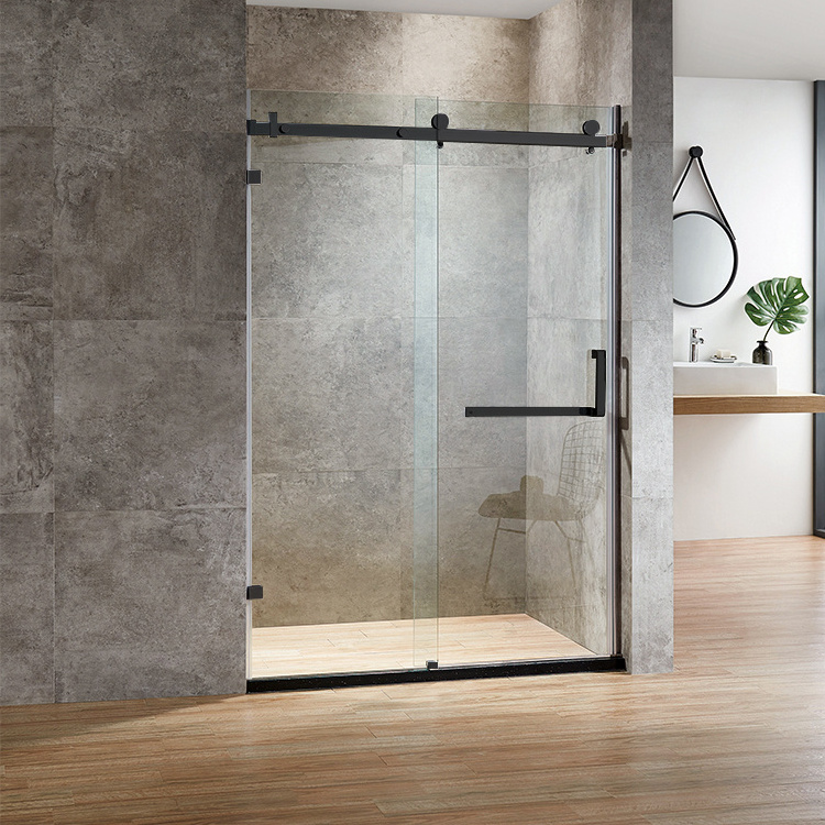 Indoor Simple Design Sliding Glass Door Rectangle Frameless Bathroom Waterproof Anticorrosion Stainless Steel Shower Door