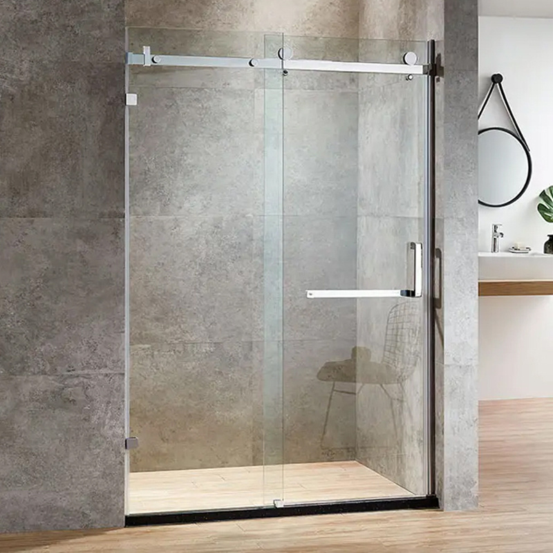 Factory Price Wholesale Frameless Safety Tempered Glass Sliding Bathroom Shower Door