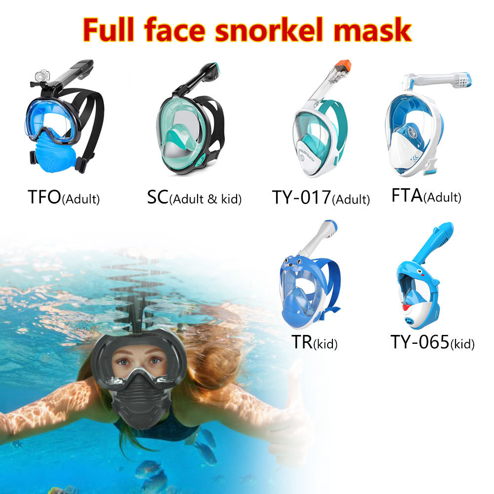 Anti-fog Full Face Snorkel Mask Diving Snorkeling Mask Swimming Training For Diving Scuba With Camera Mount