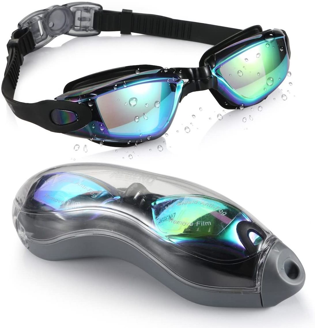 Amz Hot Sale Swim Glasses Low Price Swimming Goggles with Nose Cover No Leaking Anti Fog UV Protection Swim Glasses