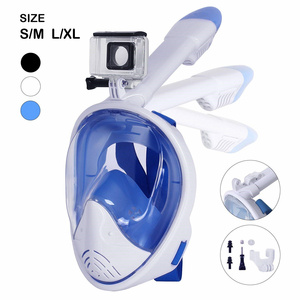 Hot Sell Factory Best Price Customized And Sets Review Go Pro Mask With Detachable Camera Mount Crivit Full Face Snorkel Masks