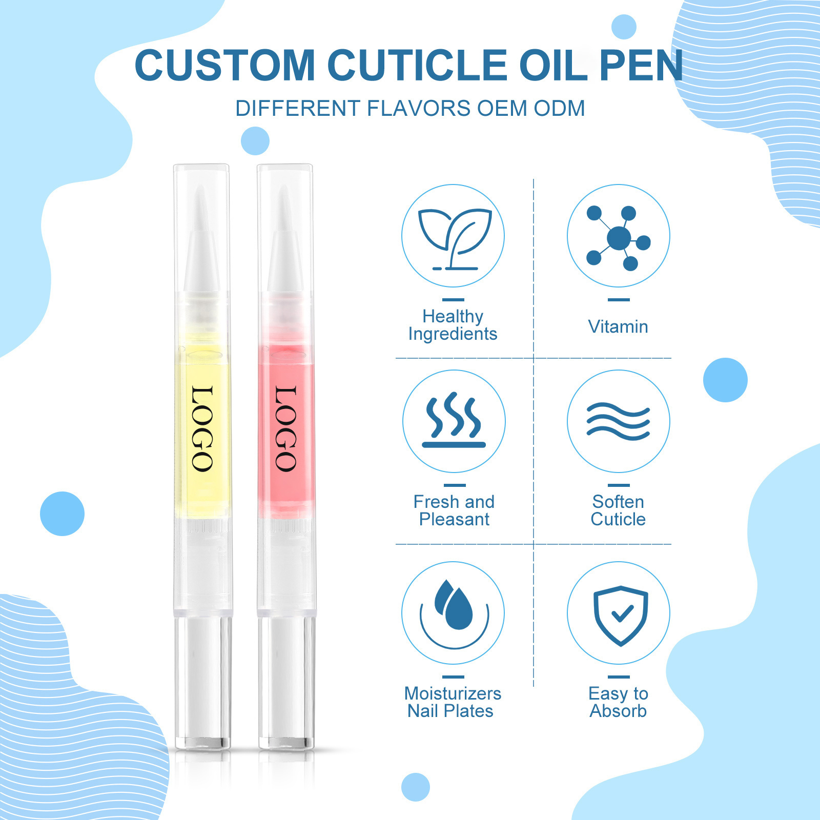 Cuticle Oil Pen Custom Logo Free Design Revitalizing Nutrition Pen Wholesale for Salon Professional Nail Art Cuticle Oil