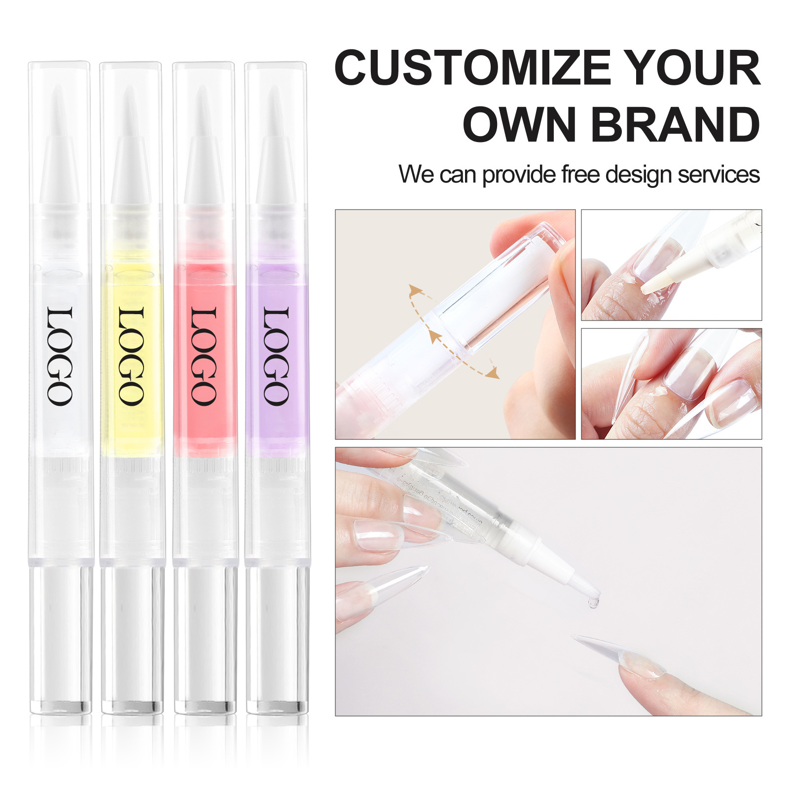 Cuticle Oil Pen Custom Logo Free Design Revitalizing Nutrition Pen Wholesale for Salon Professional Nail Art Cuticle Oil