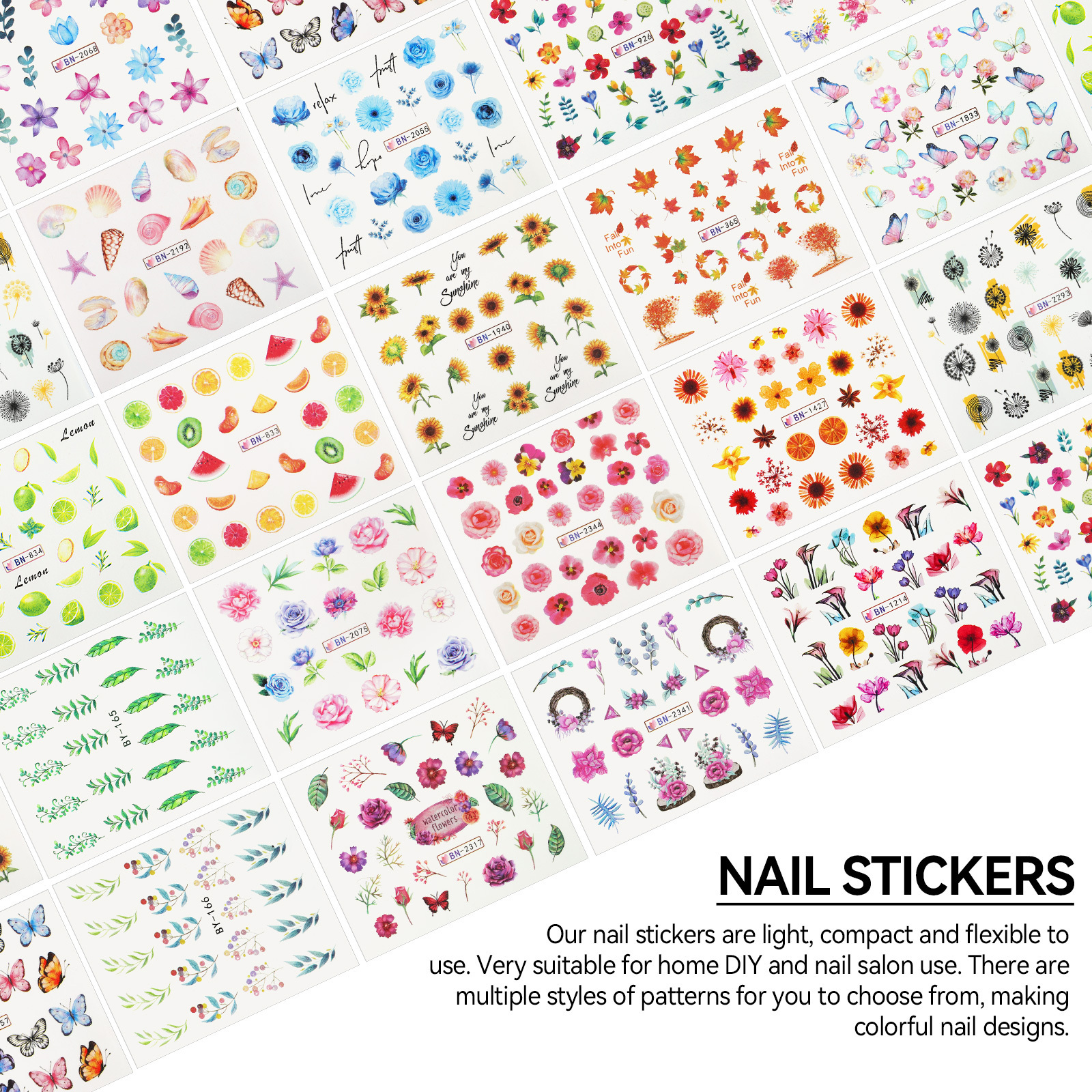 Summer Stickers Wholesale Nail Supply OEM Gel Polish Nail Stickers 3D Flower UV Nail Gel Different Shape Sticker Private Label