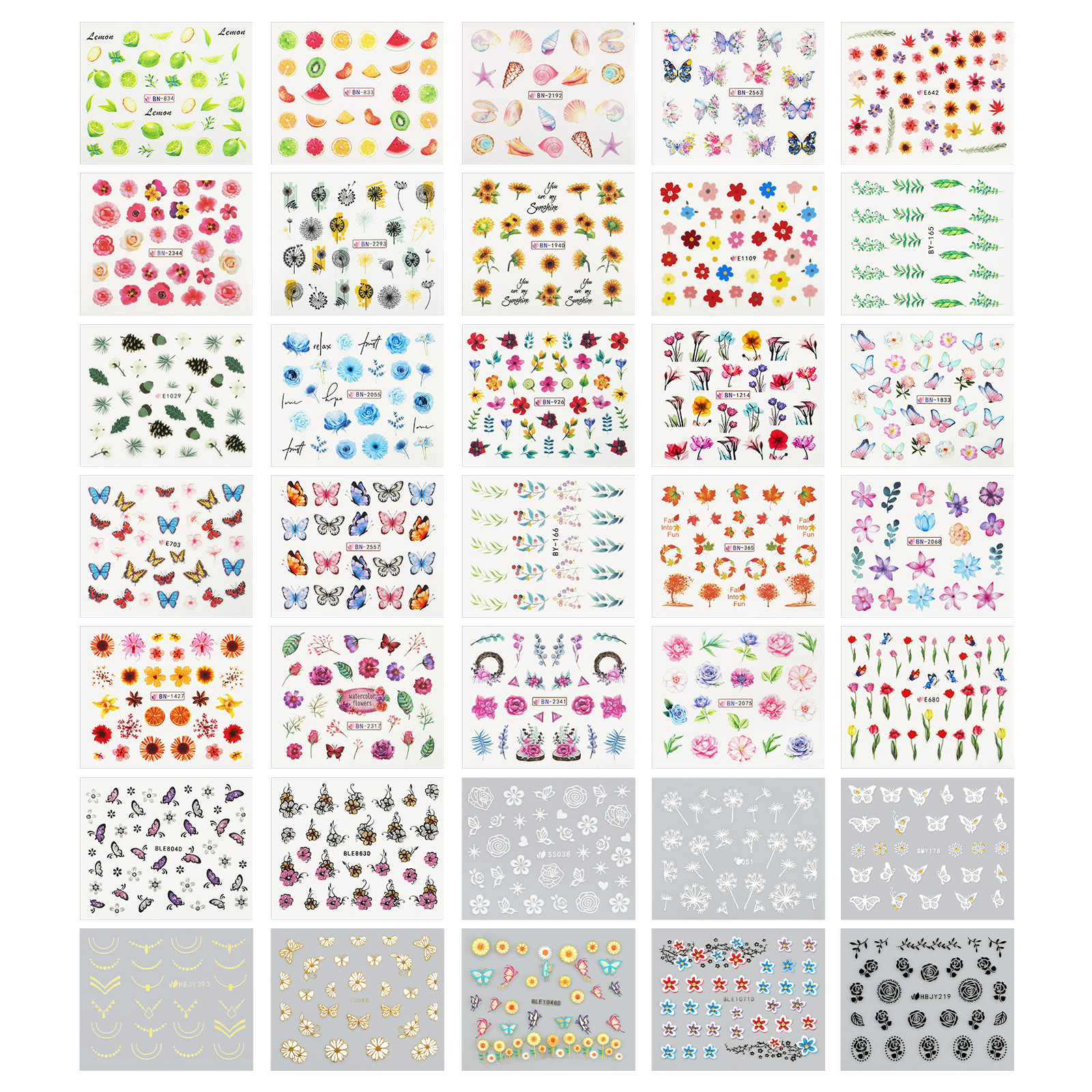 Summer Stickers Wholesale Nail Supply OEM Gel Polish Nail Stickers 3D Flower UV Nail Gel Different Shape Sticker Private Label