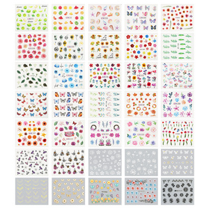 Summer Stickers Wholesale Nail Supply OEM Gel Polish Nail Stickers 3D Flower UV Nail Gel Different Shape Sticker Private Label