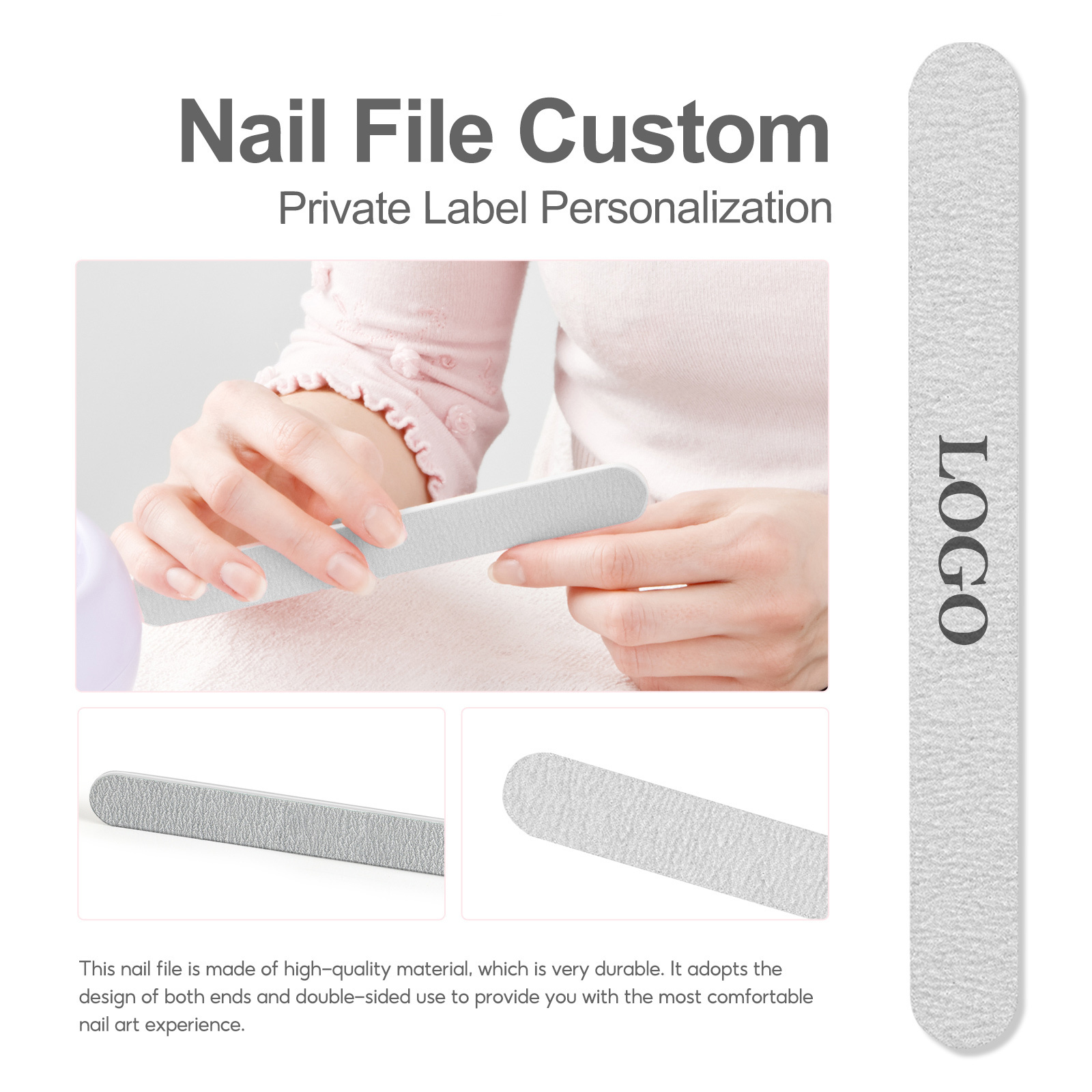 Wholesale Square Nail File Buffer Blocks Personal OEM Nail Tools Abrasive Zebra Gray 80/100/120/150/180 For Manicure Tool