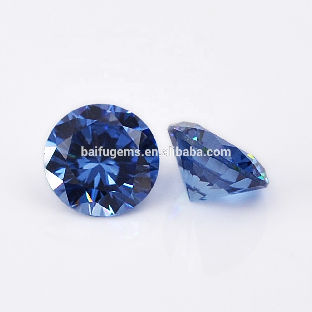 medium blue round cubic zirconia loose diamond topaz Sapphire gemstone