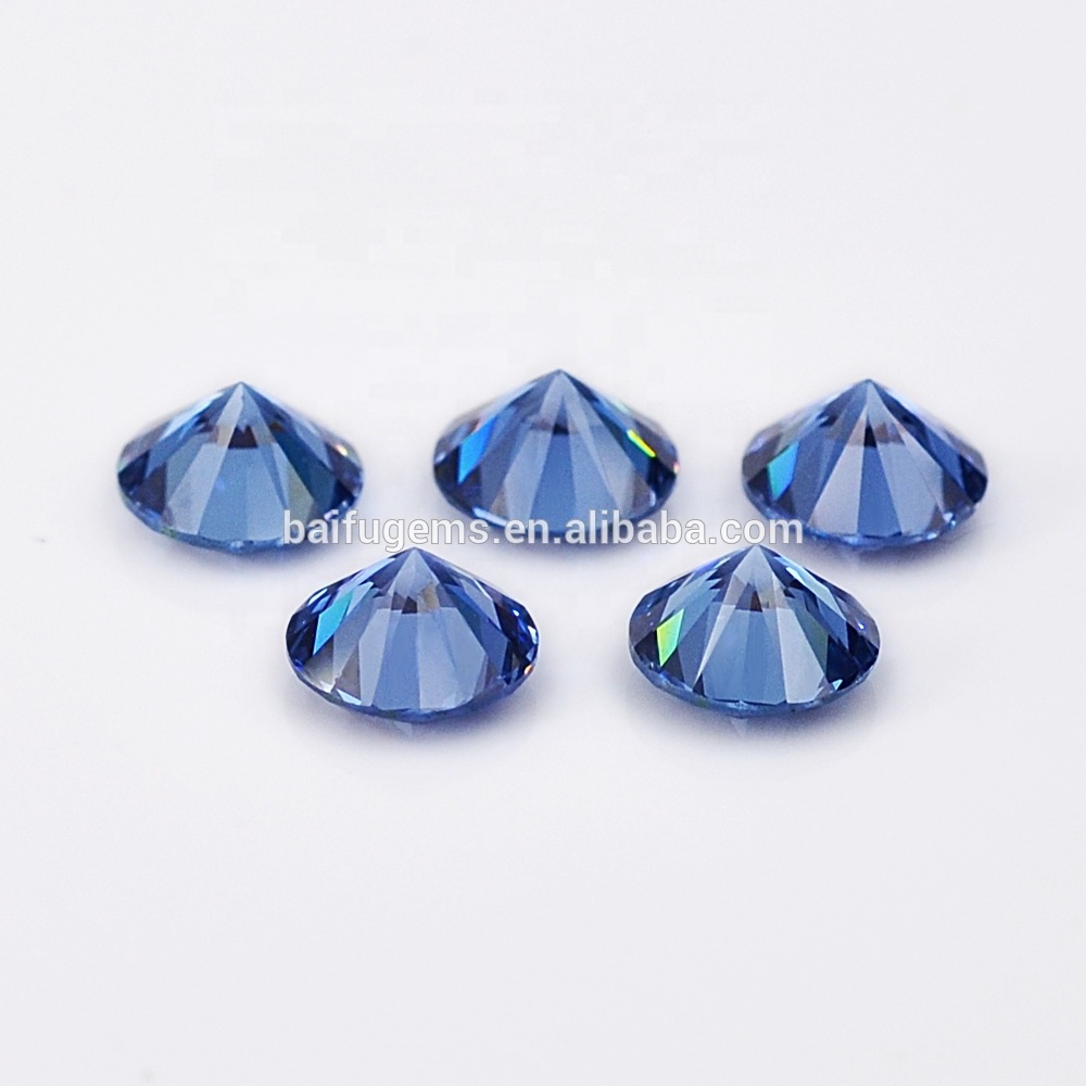 medium blue round cubic zirconia loose diamond topaz Sapphire gemstone