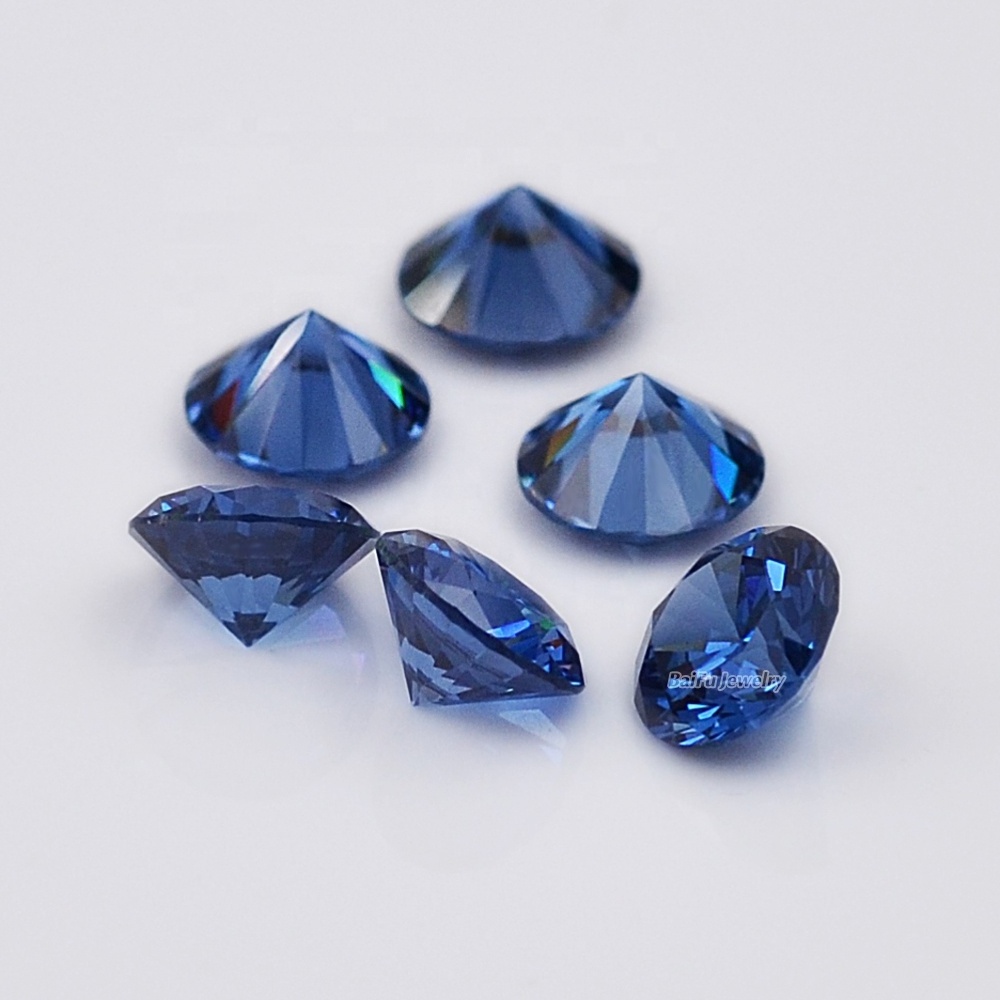 Synthetic high heat treated all shape and colors CZ stones dark sapphire blue cubic zirconia stones