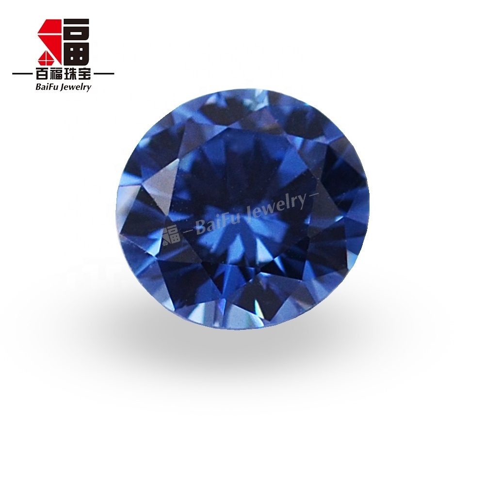 Synthetic high heat treated all shape and colors CZ stones dark sapphire blue cubic zirconia stones