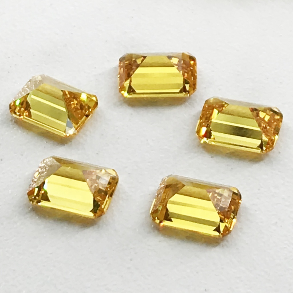 BaiFu Jewelry dark gold emerald cut synthetic cubic zirconia stones