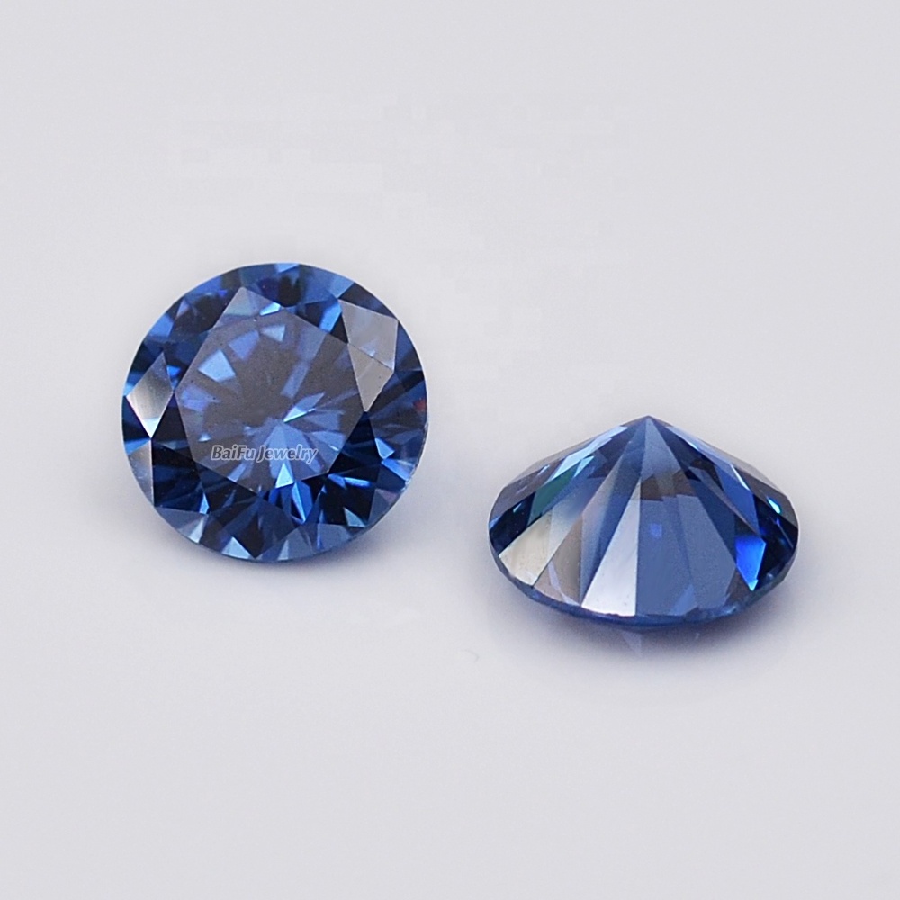 Synthetic high heat treated all shape and colors CZ stones dark sapphire blue cubic zirconia stones