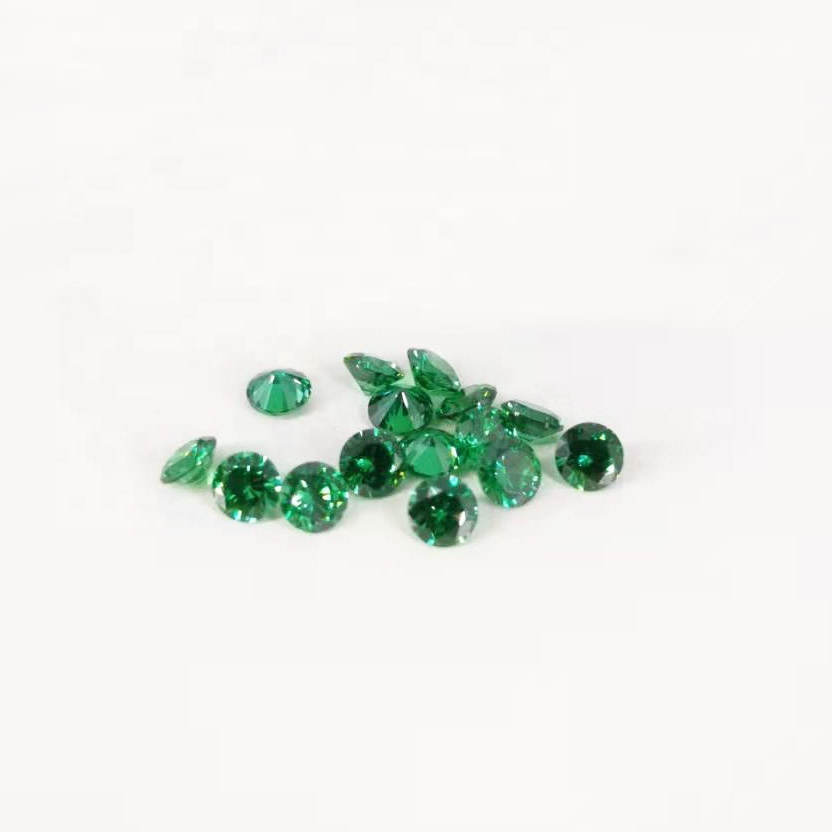 BaiFu Jewelry hot sale round emerald green synthetic cubic zirconia stone