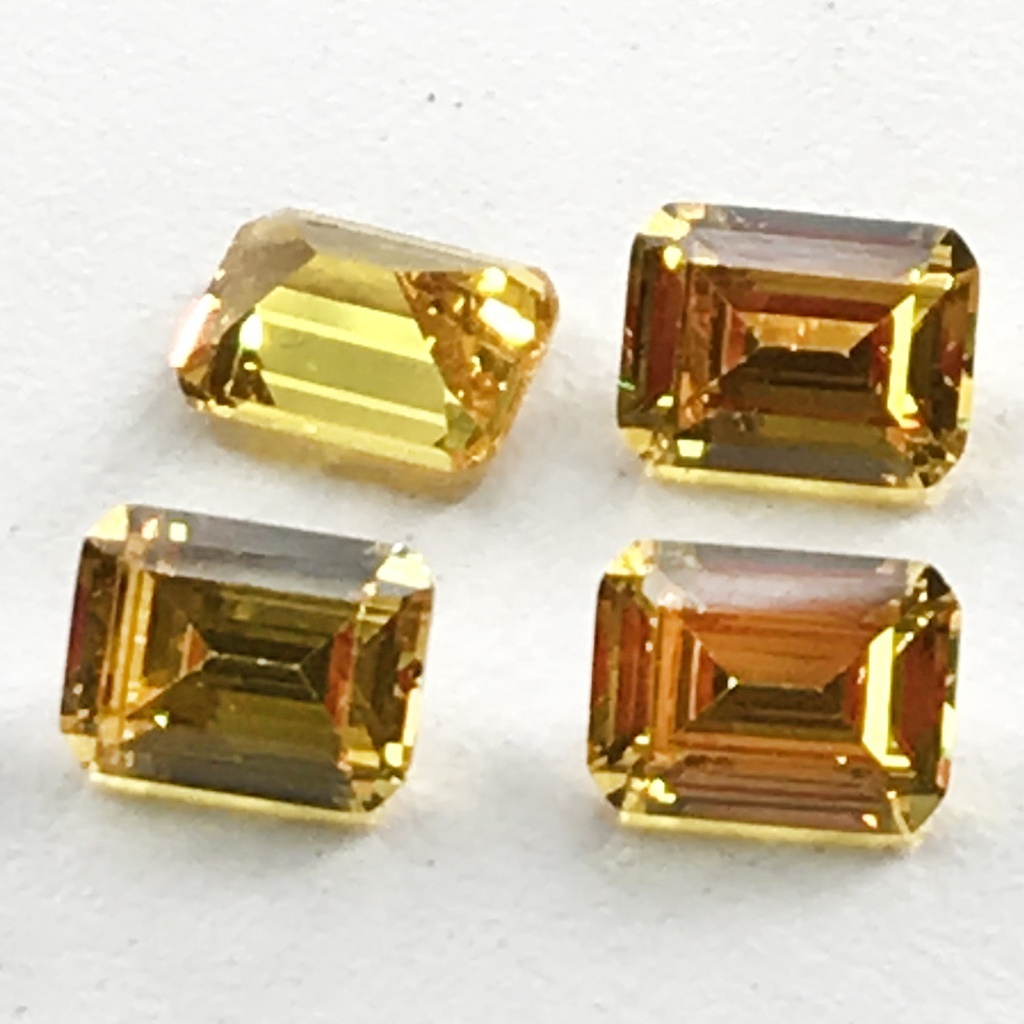 BaiFu Jewelry dark gold emerald cut synthetic cubic zirconia stones