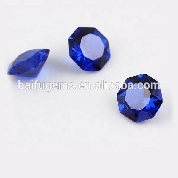 China Sapphire Octagon Rectangle Cushion cut rough synthetic gemstones Blue 114# Spinel