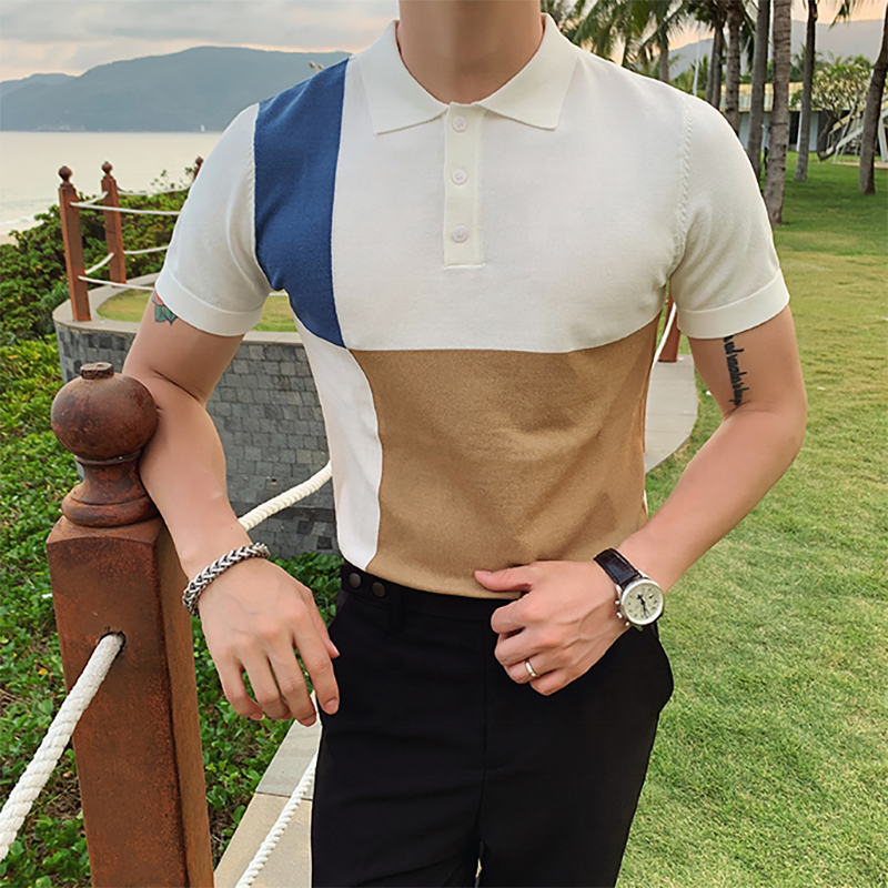 New Men's Casual Lapel Summer Short Sleeve Golf Polo Shirt Fashion Custom Business Men's Clothing Thin Men Polo T-shirts