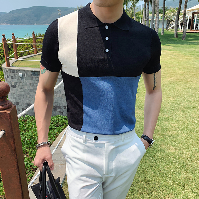 New Men's Casual Lapel Summer Short Sleeve Golf Polo Shirt Fashion Custom Business Men's Clothing Thin Men Polo T-shirts