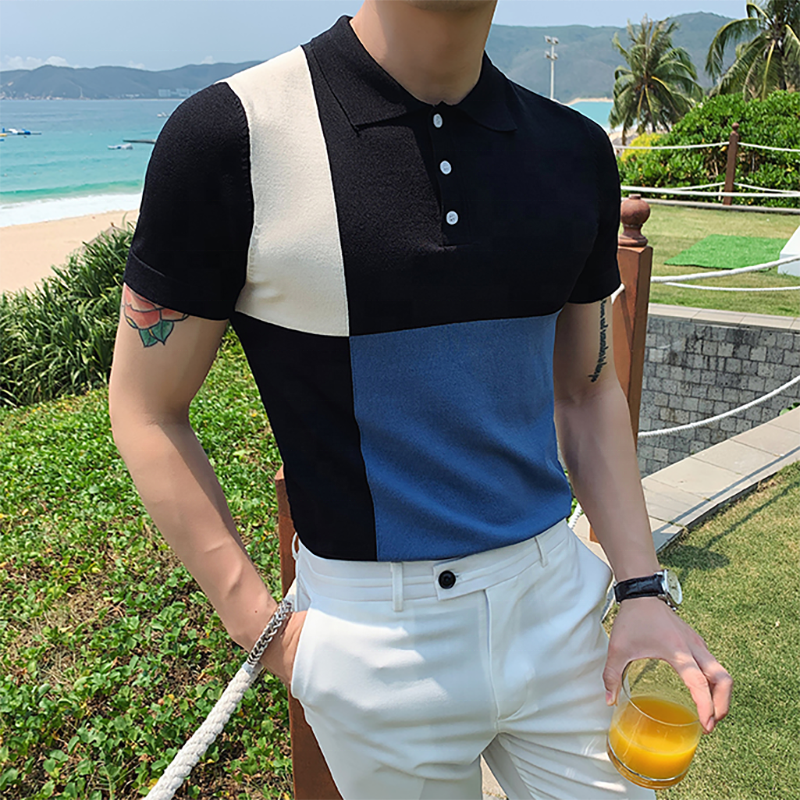 New Men's Casual Lapel Summer Short Sleeve Golf Polo Shirt Fashion Custom Business Men's Clothing Thin Men Polo T-shirts