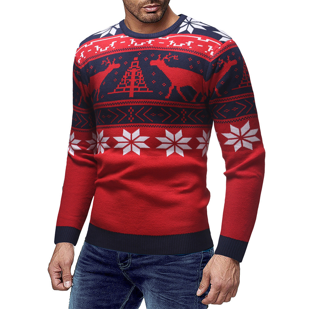 custom long sleeve knit jumper cotton pullover family unisex ugly christmas sweater for adults