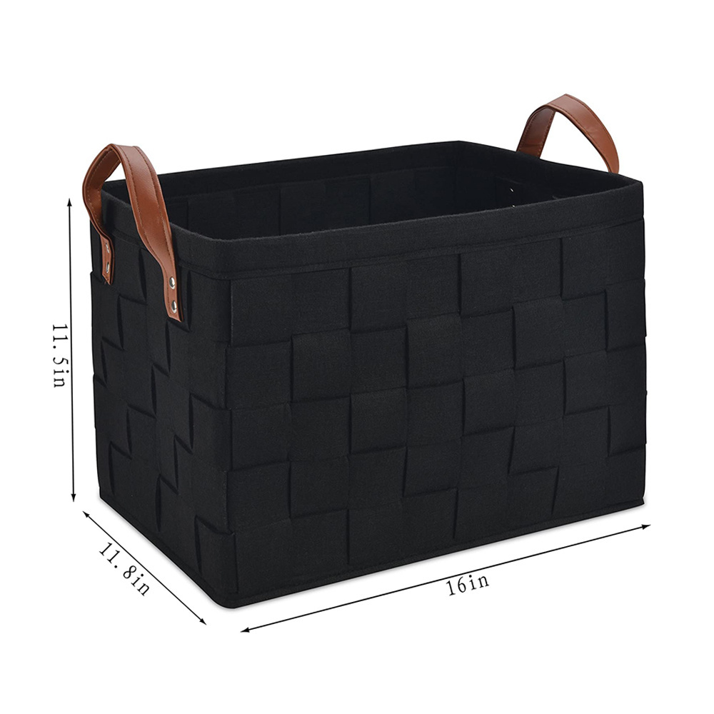 Foldable Felt Toys Storage Bag Clothes Laundry Storage Basket Bins With Handle