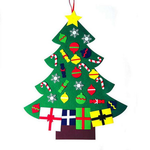 Eco Friendly DIY Felt Wall Hanging Christmas Tree Decorations For Kids With Ornaments