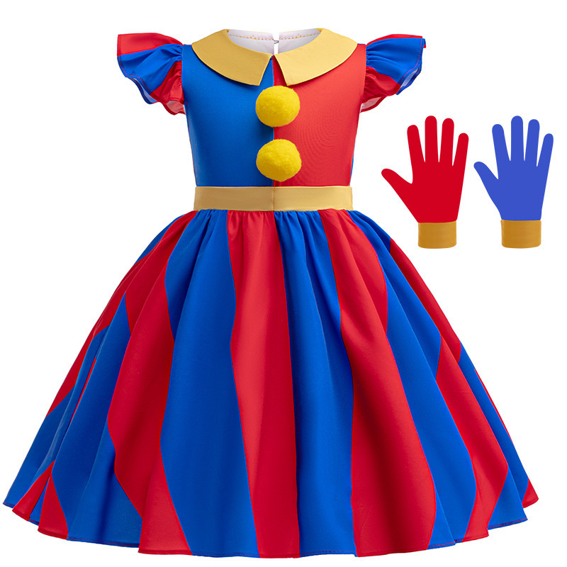 The Amazing Digital Circus TV Pomni Kids Children Dress Party Carnival Halloween Cosplay Costume