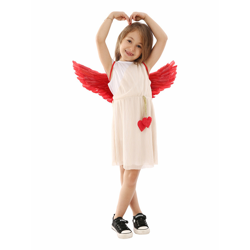 BAIGE 2024 New Arrival Children Carnival One Piece Dress Cupid Character Role Play Funny Costume for Kids