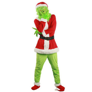 Baige Wholesale Fancy Santa Claus Sets Adult Party Performance Outfits Green Elf Christmas Cosplay Costumes