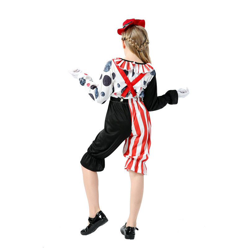 BAIGE Halloween Clown Costume Children's Boy's and Girl's Costumes Play Clown Funny Ghost Clown Stage Clothes Suit