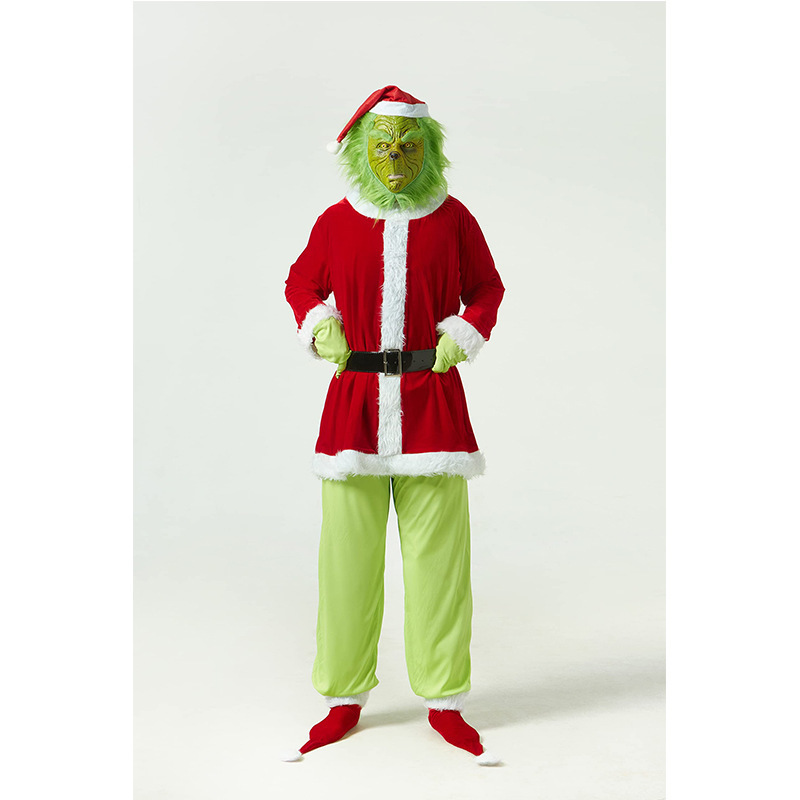 Baige Wholesale Fancy Santa Claus Sets Adult Party Performance Outfits Green Elf Christmas Cosplay Costumes