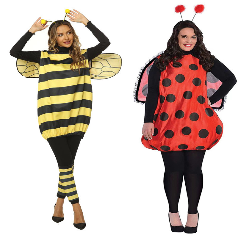 Women Darling Bee Costume Halloween Costume Girls Bee Lady Bird Fancy Dress Outfit Adult Ladies Fancy Dress Costume