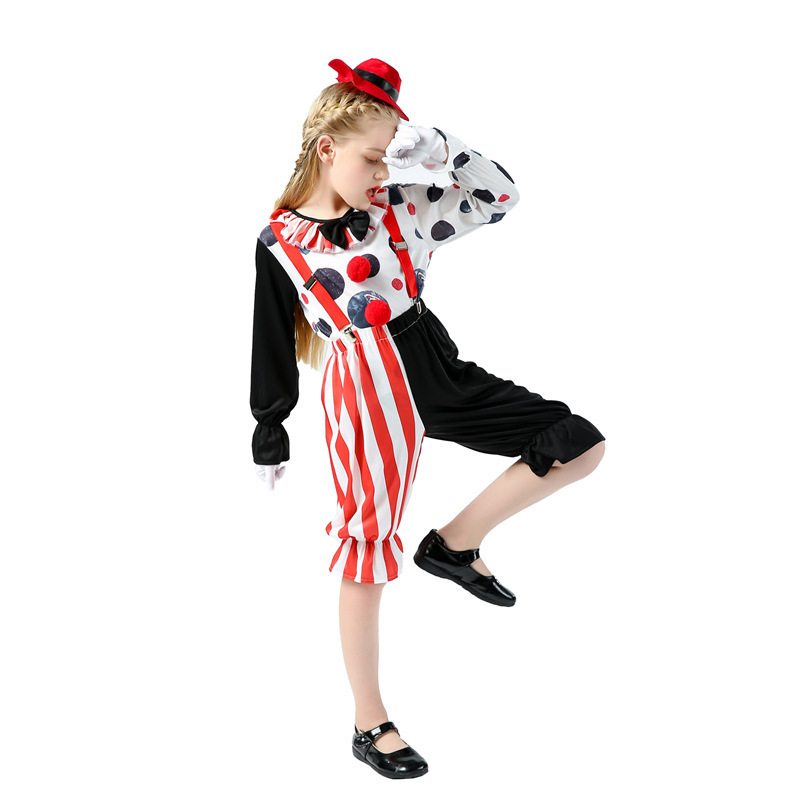 BAIGE Halloween Clown Costume Children's Boy's and Girl's Costumes Play Clown Funny Ghost Clown Stage Clothes Suit